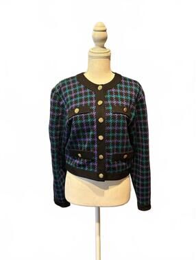 Vintage Noah's Flood houndstooth cardigan
